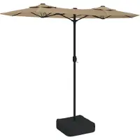 Syfax Sombrilla doble, color taupe, 316 x 145 cm