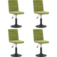 Syfax Sillas de comedor giratorias 4 uds de terciopelo verde claro