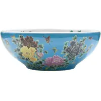 Syfax Lavabo sobre encimera redondo cerámica multicolor Φ41x14 cm