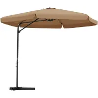 Syfax Sombrilla de jardín con palo de acero taupe 300 cm
