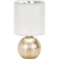 Strühm Lámpara de mesa PERLO E14, diseño dorado/blanco