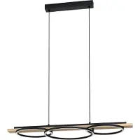 Eglo BOYAL, Negro, Marrón, Acero, Madera, Versátil, IP20, Clase II, LED