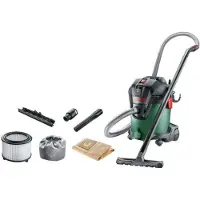 Bosch Aspiradora Advanced Vac 20, 1600 W, con sistema de filtro cilíndrico, para uso en seco y húmedo, sin bolsa, con capacidad de 20 litros, de color verde