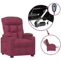 Syfax Sillón reclinable eléctrico tela rojo tinto