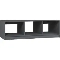 Syfax Mesa de centro de madera maciza de pino gris 110x50x34 cm