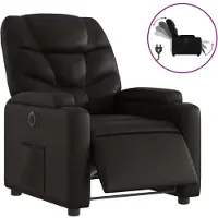 Sonstiges Sillón reclinable eléctrico de cuero sintético negro
