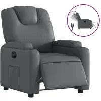 Sonstiges Sillón reclinable eléctrico de cuero sintético gris