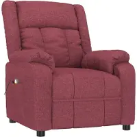 Syfax Sillón de masaje de tela rojo tinto