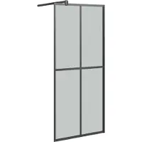 Syfax Mampara de ducha accesible vidrio templado oscuro 90x195 cm