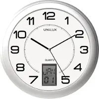 Unilux Reloj De Pared De Color Gris Metálico Con Movimiento De Alta Precisión 30 Cm