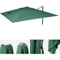 Mendler Funda de repuesto para toldo de lujo HWC-A96, funda para parasol, 3x3 metros (diámetro 4,24 metros), poliéster, color verde oscuro