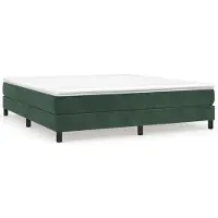 Syfax Cama box spring con colchón terciopelo verde oscuro 180x200 cm
