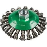 Klingspor BK 600 Z: Cepillo cónico, con cerdas. Número de filas: 1. Diámetro: 100 mm. Rosca: M 14 x 0,5. Acero inoxidable