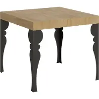 Itamoby Mesa extensible de 90x90/246 cm, estructura Paxon en roble natural y detalles en gris antracita