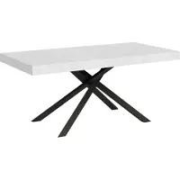 Ityhome - Mesa auxiliar para ropa de cama, 200/460 x 90 cm, modelo Karida, con patas de haya blanca y estructura en color antracita