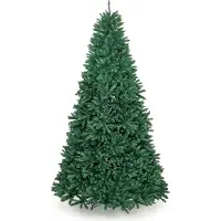 Costway Árbol de Navidad artificial de 275 cm, con soporte de metal, sistema plegable, agujas de PVC verde