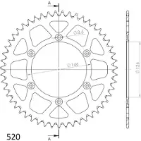 Supersprox Corona Trasera Aluminium 50d Ral808x50blu