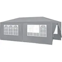 Casa.pro [] Pabellón de 600x300x255 cm. Tienda de jardín, carpa para fiestas, pabellón de jardín, carpa de cerveza, carpa para eventos. Color: gris oscuro