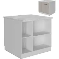 Vicco Isla de cocina Fame-Line GrisBeige 90 cm con cajón, sin encimera, Model 50561
