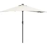 Syfax Sombrilla de jardín Arena 294 x 150 x 223 cm Poliéster y Acero