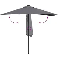 Syfax Sombrilla de jardín Antracita 294 x 150 x 223 cm