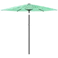 Syfax Sombrilla de jardín con poste de acero verde 223x223x213 cm