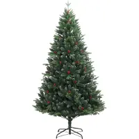 Syfax Árbol de Navidad artificial con bisagras y frutos rojos 180 cm
