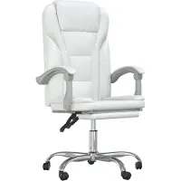 Syfax Silla de oficina reclinable cuero sintético blanco