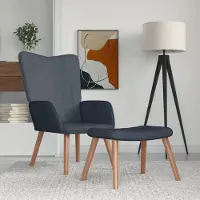 Prolenta Maison Exclusive: Sillón reclinable con reposapiés, color gris oscuro, tapizado en terciopelo