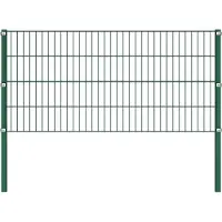 vidaXL , elemento para valla con postes de hierro, 1385 x 80 cm, color verde
