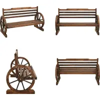 vidaXL Banco de jardín de 112 cm, madera maciza de abeto - Banco de jardín - Bancos de jardín - Banco para terraza - Bancos para terraza