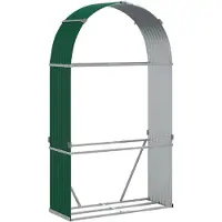 Syfax Leñero de acero galvanizado verde 120x45x210 cm