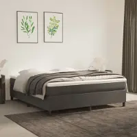 Prolenta Maison Exclusive: Marco de cama con somier, color gris oscuro, 160 x 200 cm, tapizado en terciopelo