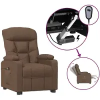 Syfax Sillón reclinable eléctrico, color marrón, tapizado en tela