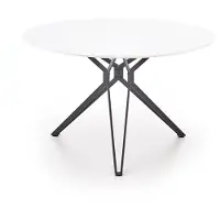 Halmar Mesa de comedor Kulatý, diseño redondo, blanco brillante/negro
