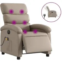 Syfax Sillón reclinable de masaje eléctrico cuero sintético capuchino