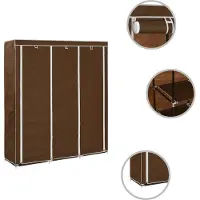 Syfax Armario con compartimentos y varillas tela marrón 150x45x175 cm