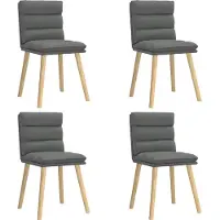 Syfax Sillas de comedor giratorias 4 unidades tela gris oscuro
