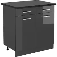 Vicco Mueble bajo de cocina R-Line Antracita alto brillo 80 cm , ET Antracita, Model 54135