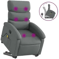 Sonstiges Silla de masaje reclinable de pie de tela gris oscuro