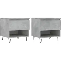 Syfax Mesas centro 2 uds madera ingeniería gris hormigón 50x46x50 cm