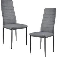 En.casa [] Juego de 2 sillas de diseño, color gris, fabricadas en Italia. Sillas reclinables, con respaldo alto, ideales para el comedor, tapizadas