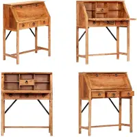 vidaXL Escritorio de 90x40x107 cm, madera maciza de acacia - Escritorio - Escritorios - Mesa de oficina - Mesas de oficina