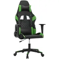 Syfax Silla gaming de masaje cuero sintético negro y verde