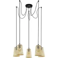 Eglo Lámpara colgante Claverdon, estilo vintage, natural, bohemio, "hygge". Lámpara colgante de acero y madera en color y tonos naturales. Ideal para mesas de comedor, casquillo E27