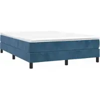 Syfax Estructura de cama con somier terciopelo azul oscuro 140x190cm