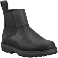 Timberland unisex para niños. TB0A28P10011 Botas de piel Chelsea Courma (22), Negro, Plano, Cremallera, Velcro, Casual, moda infantil, Timbe