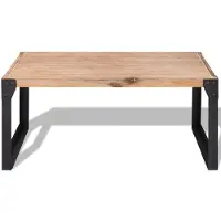 Syfax Mesa de centro de madera maciza de acacia 100x60x45 cm