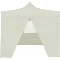 Syfax Carpa plegable profesional con 4 paredes acero color crema 2x2m