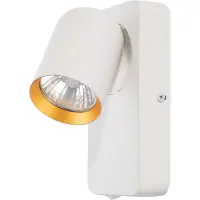 Milagro Lámpara de pared giratoria para lectura, con interruptor, color blanco, modelo Andy, 1xGU10, 10W, marca